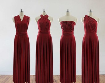Charmeuse Burgundy Bridesmaid Dresses